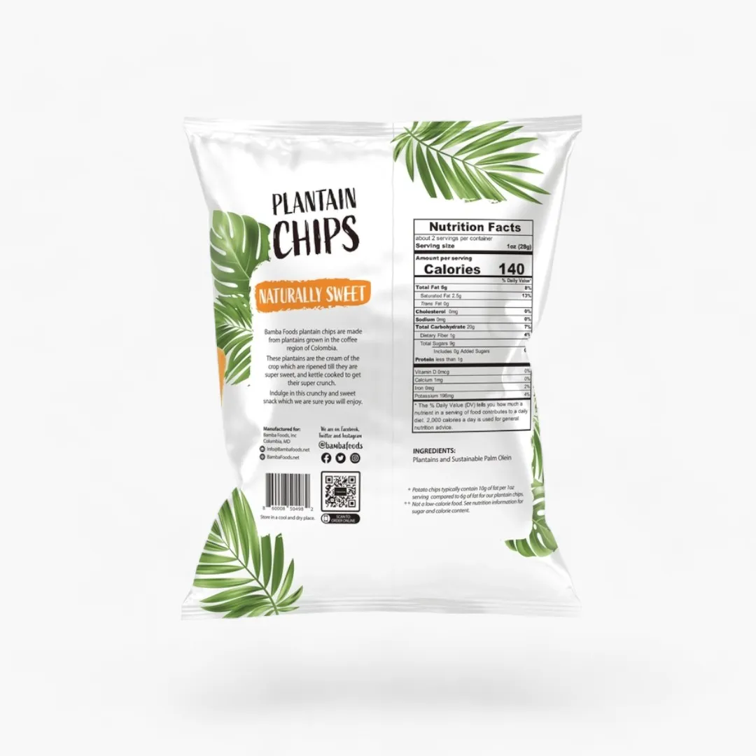 Bamba Foods Naturally Sweet Plantain Chips - Original 2.1 oz