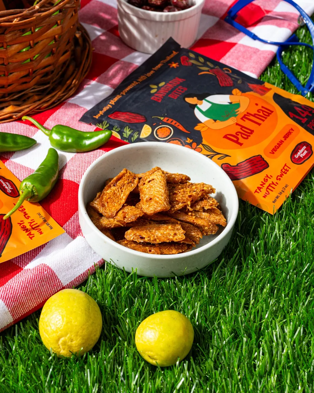 Plant Based Jerky - Pad Thai (Protein 14g, Low Fat, Vegan, Non-GMO Soy)