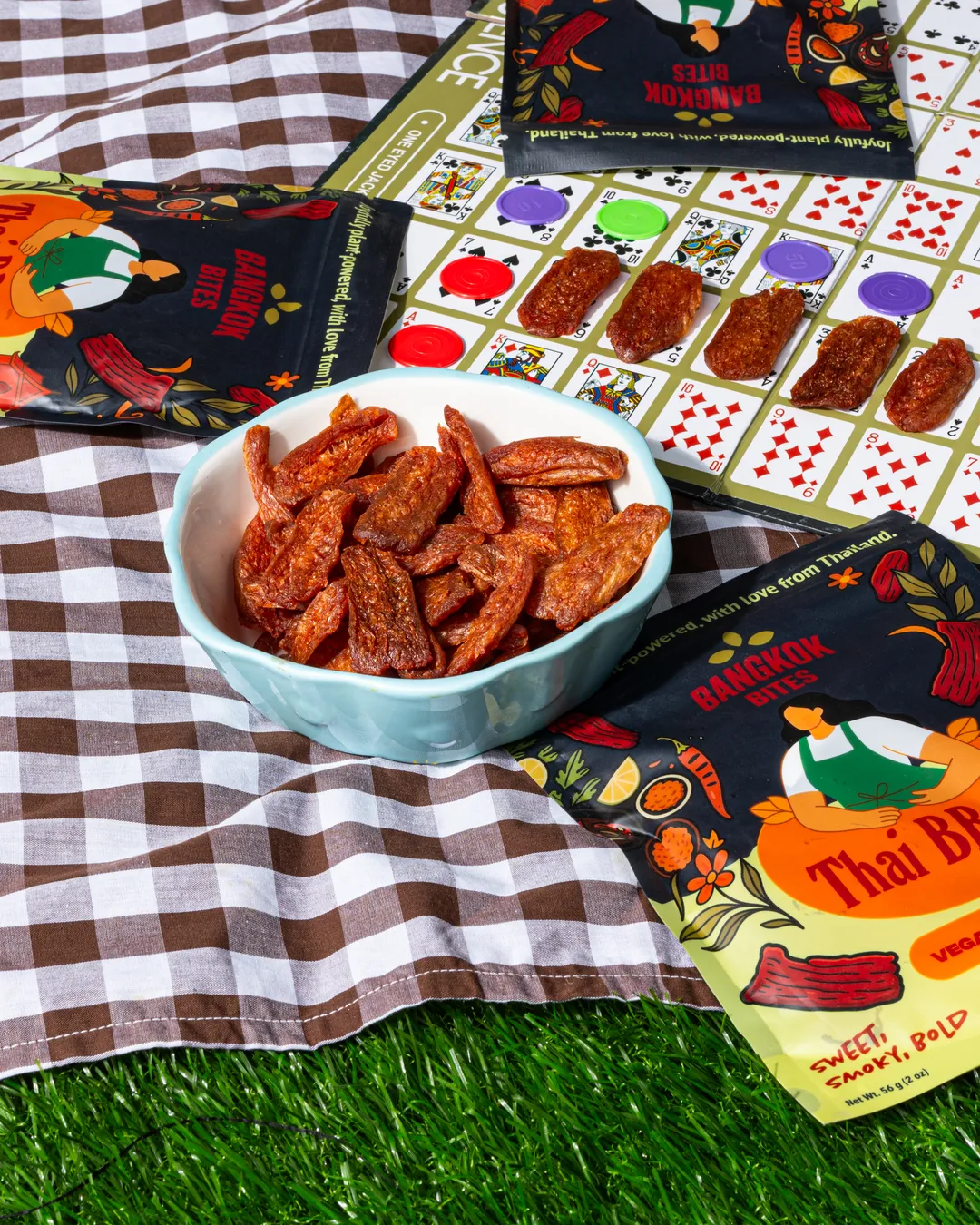 Plant Based Jerky - Thai BBQ (Protein 18g, Low Fat, Vegan, Non-GMO Soy)
