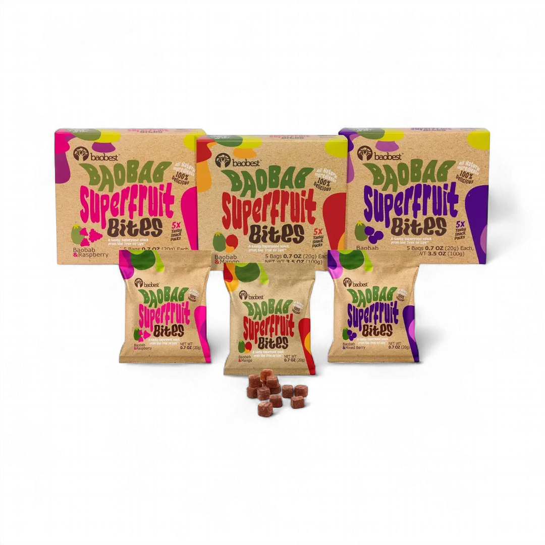 Baobab Superfruit Bites- Mixed Flavors (6u case)
