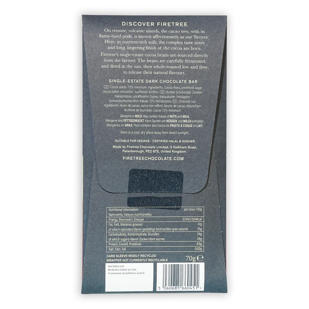 Firetree Vanuatu Malekula Island 72% (Volcanic Chocolate)