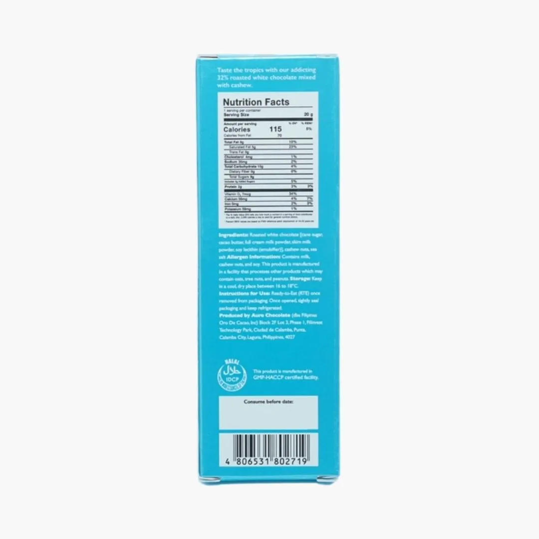 Auro Mini Chocolate Bar- Cashew Dulce 32%