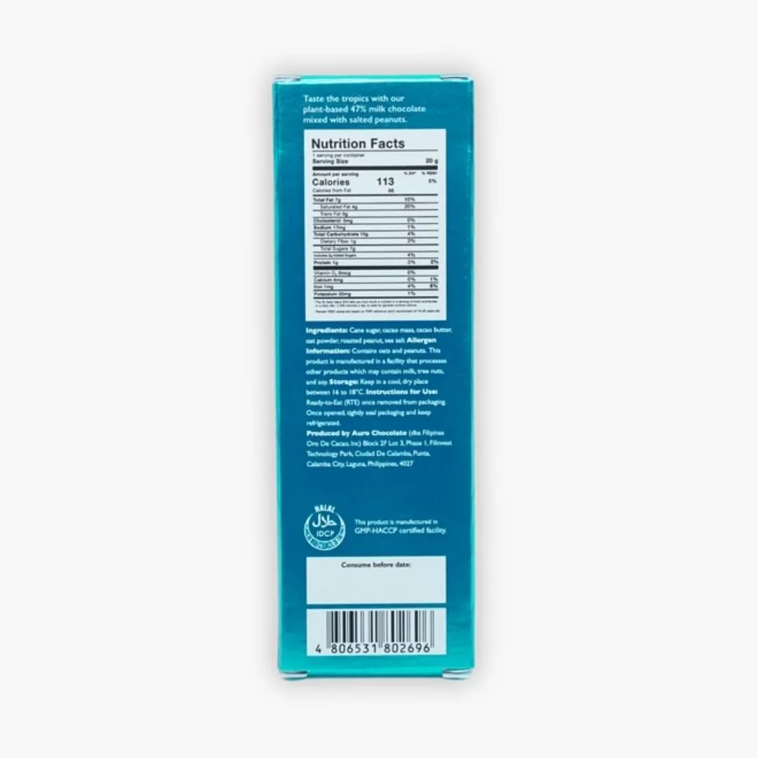 Auro Mini Chocolate Bar- Salted Peanut 47%