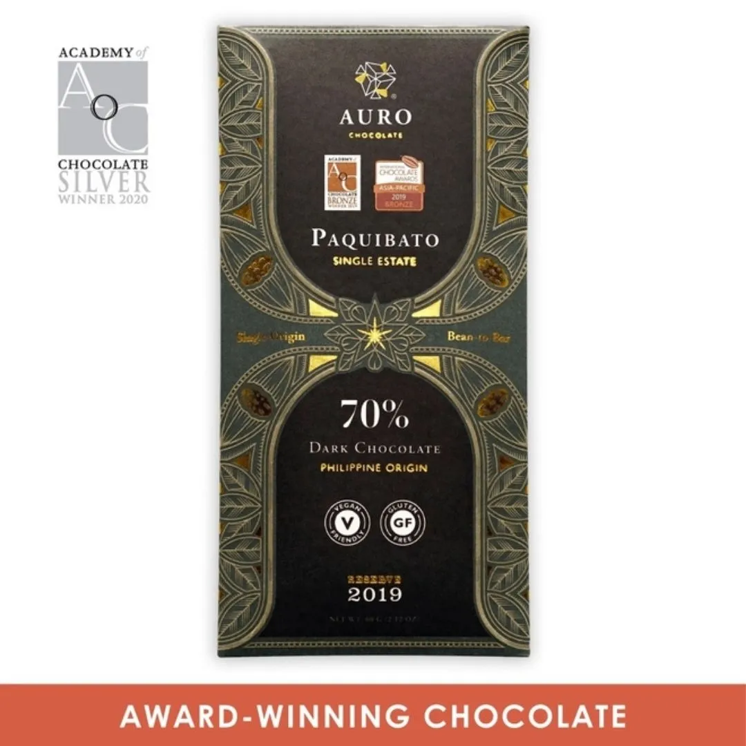Auro Reserve Paquibato Dark Chocolate Bar 70% (Single Origin