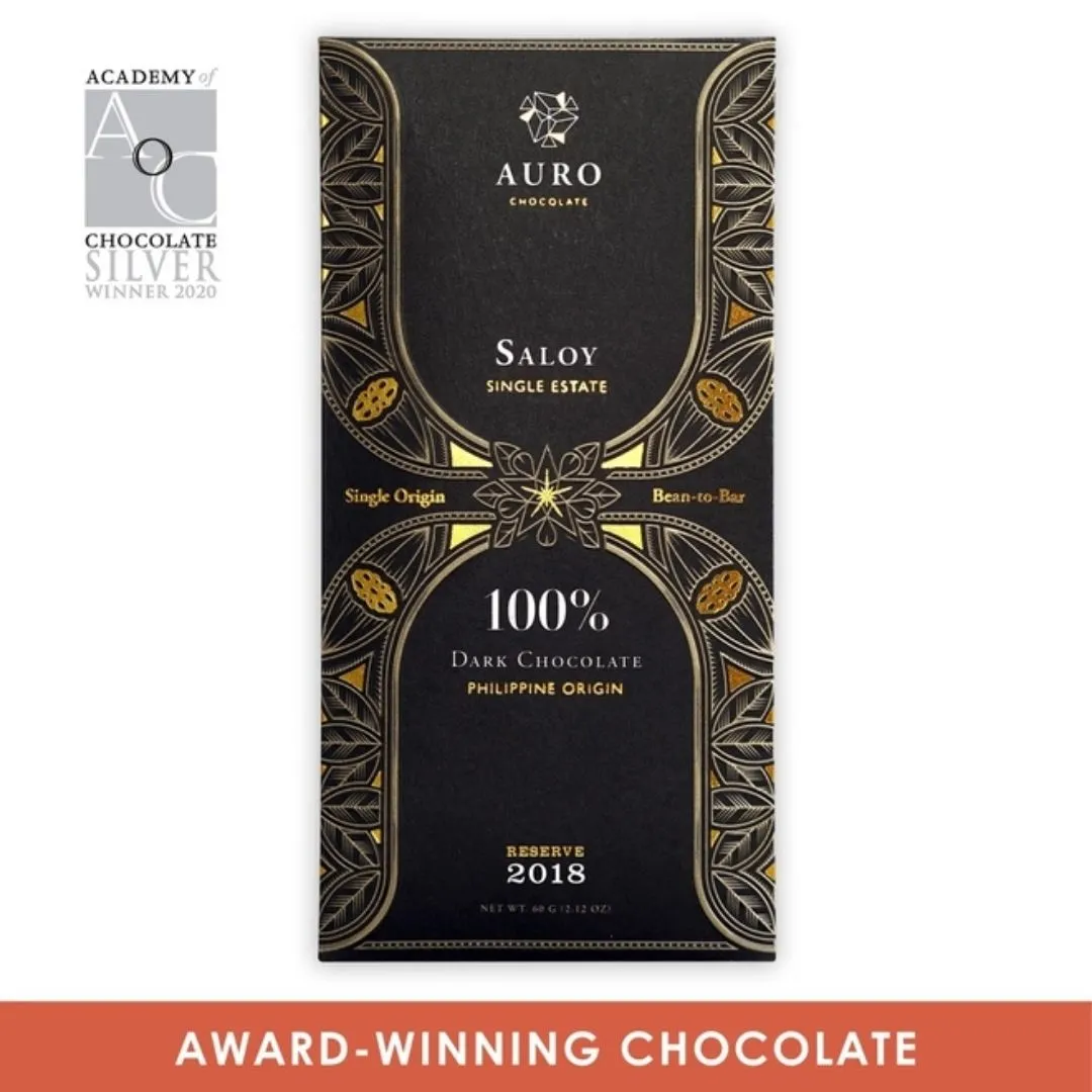 Auro Reserve Saloy Dark Chocolate Bar 100% (Single Origin)