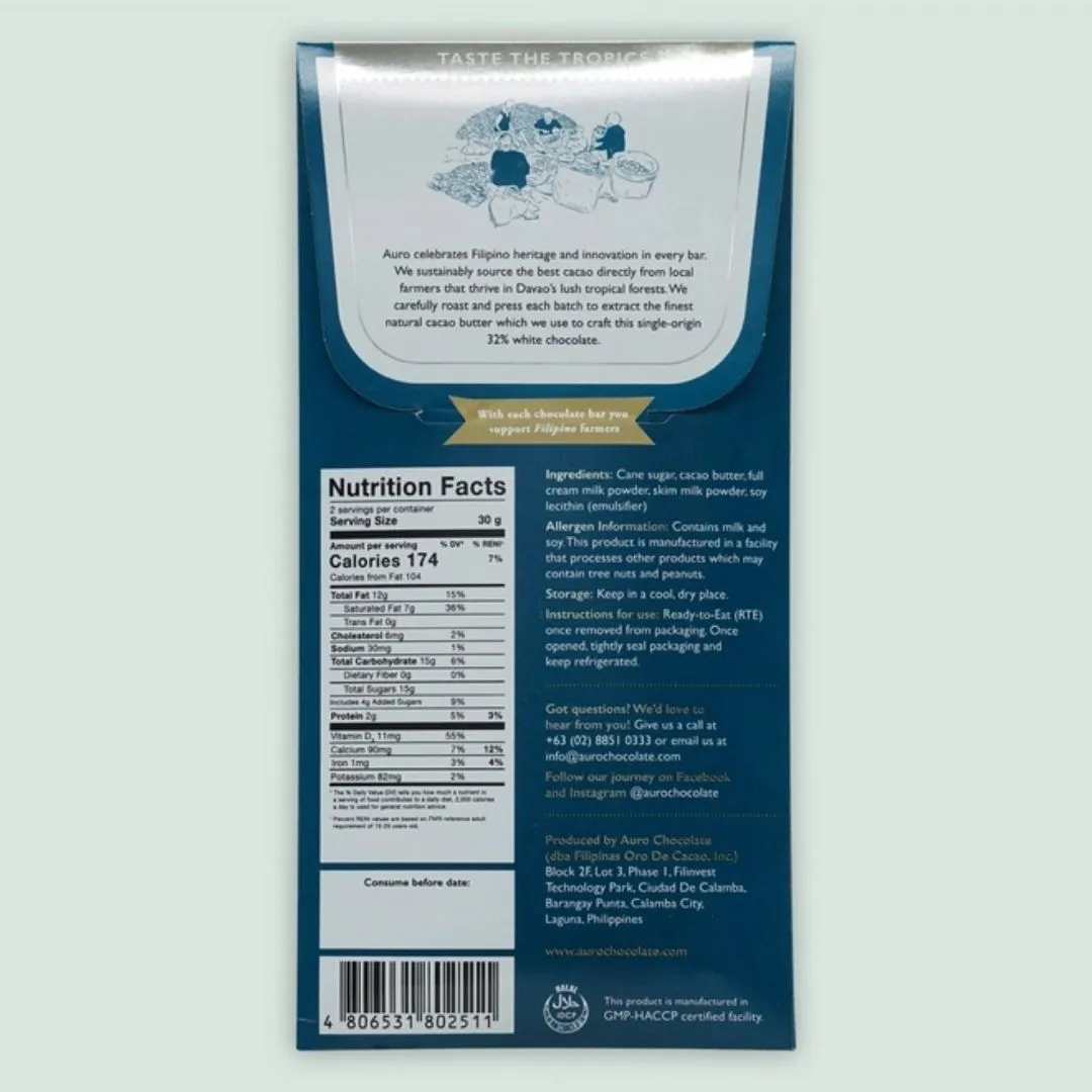 Auro White Chocolate 32% (Filipino Origin)