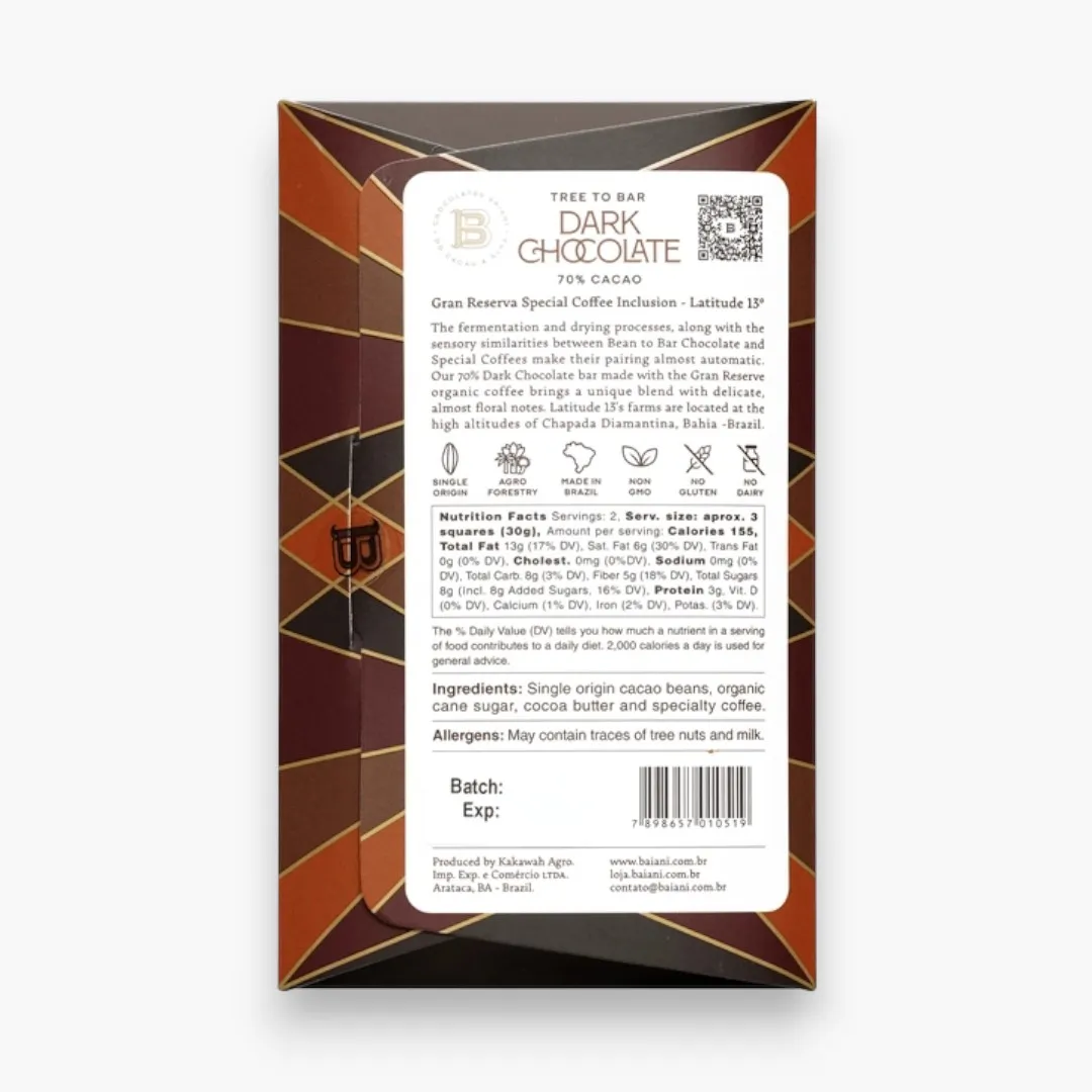 Baiani Dark w/ Brazilian Coffee 70%