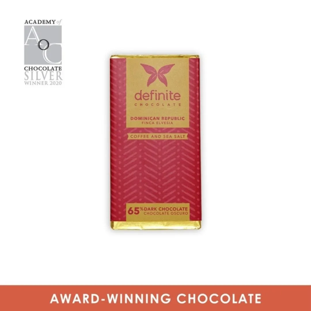 Definite Chocolate Mini Bars- Dark w/ coffee and sea salt 65%