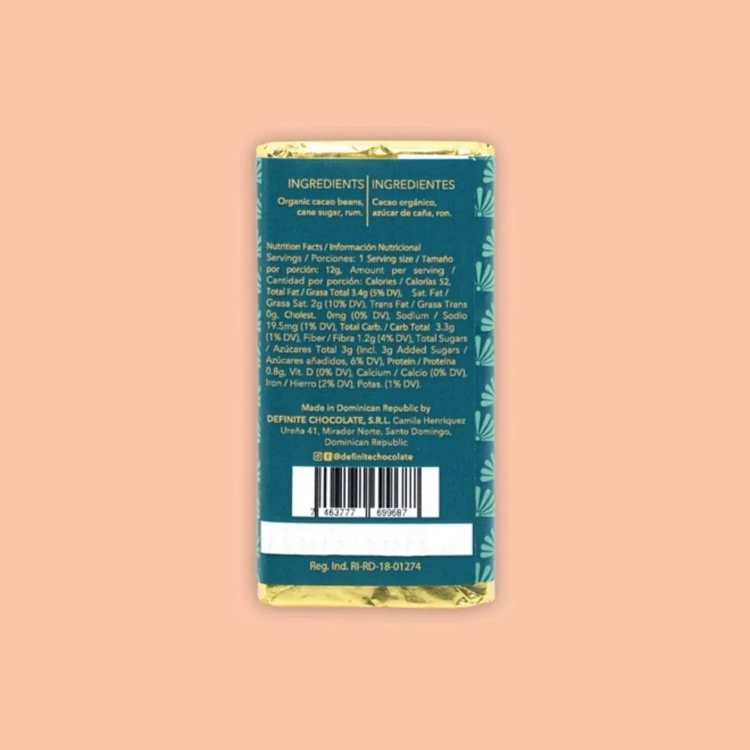 Definite Chocolate Mini Bars- Rum Infusion 75%