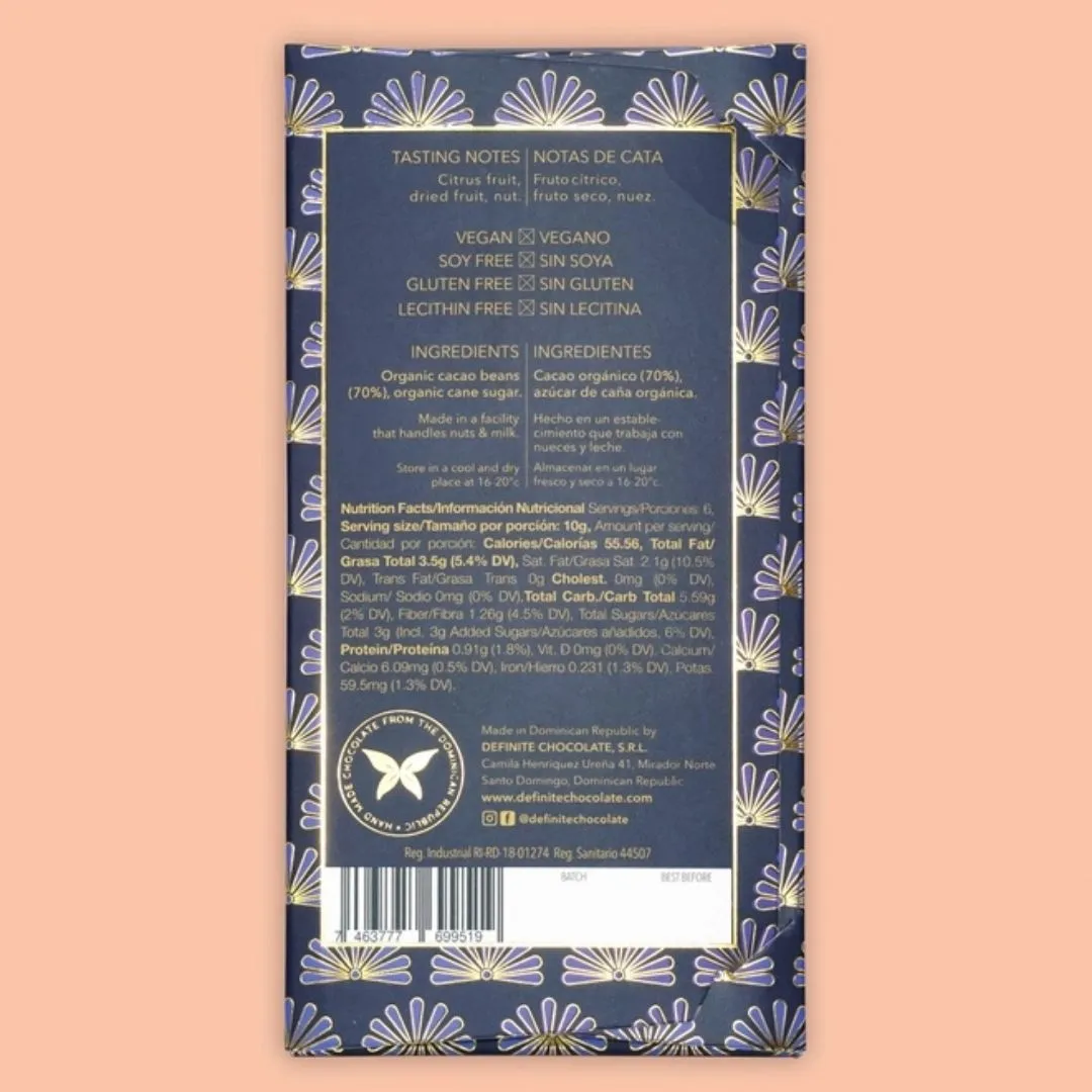 Definite Dark Chocolate Bar Oko Caribe 70% (Single Origin)