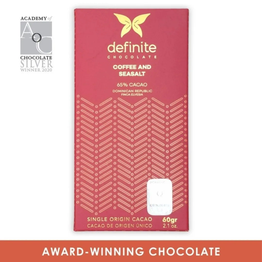 Definite Dark Chocolate Bar w/ Coffee & Sea Salt 65%