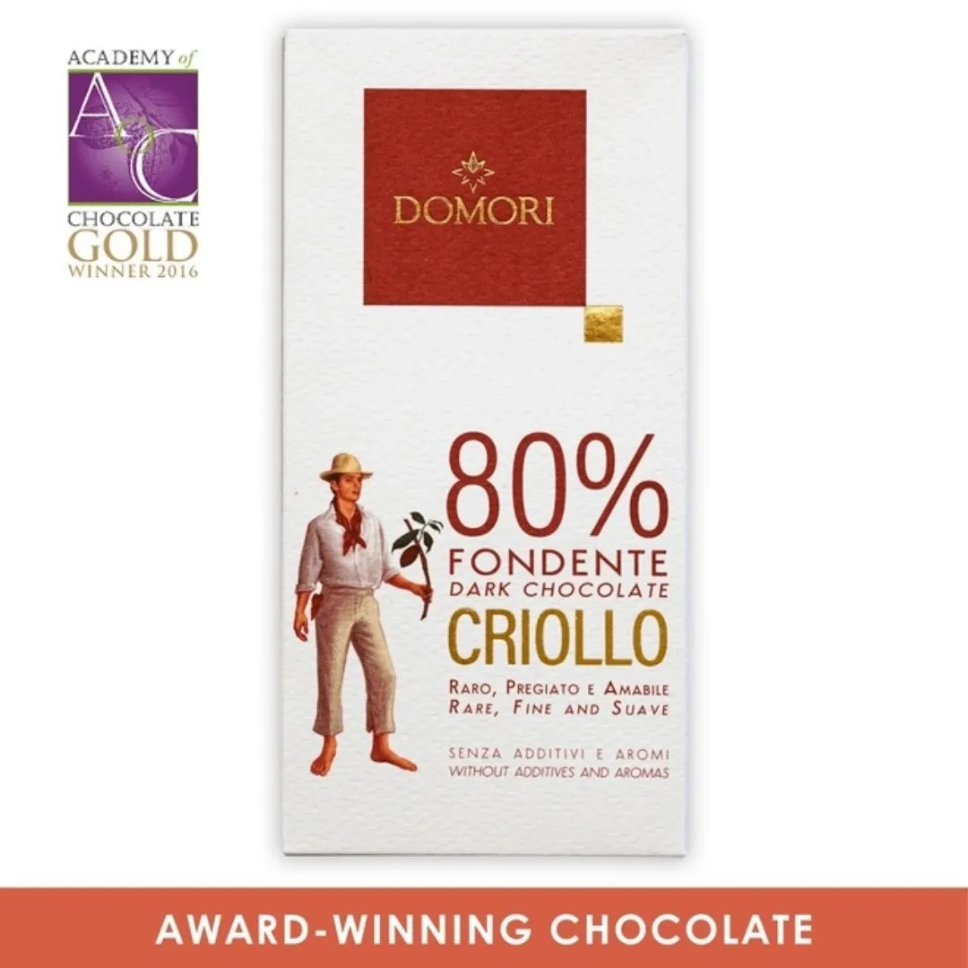 Domori Criollo Dark Chocolate Bar 80% (from Italy)