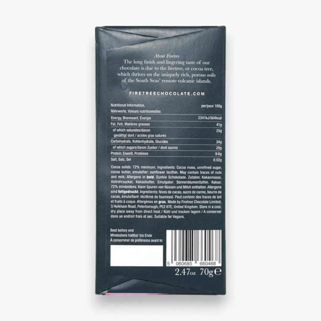 Firetree Papua New Guinea Karkar 72% (Volcanic Chocolate)