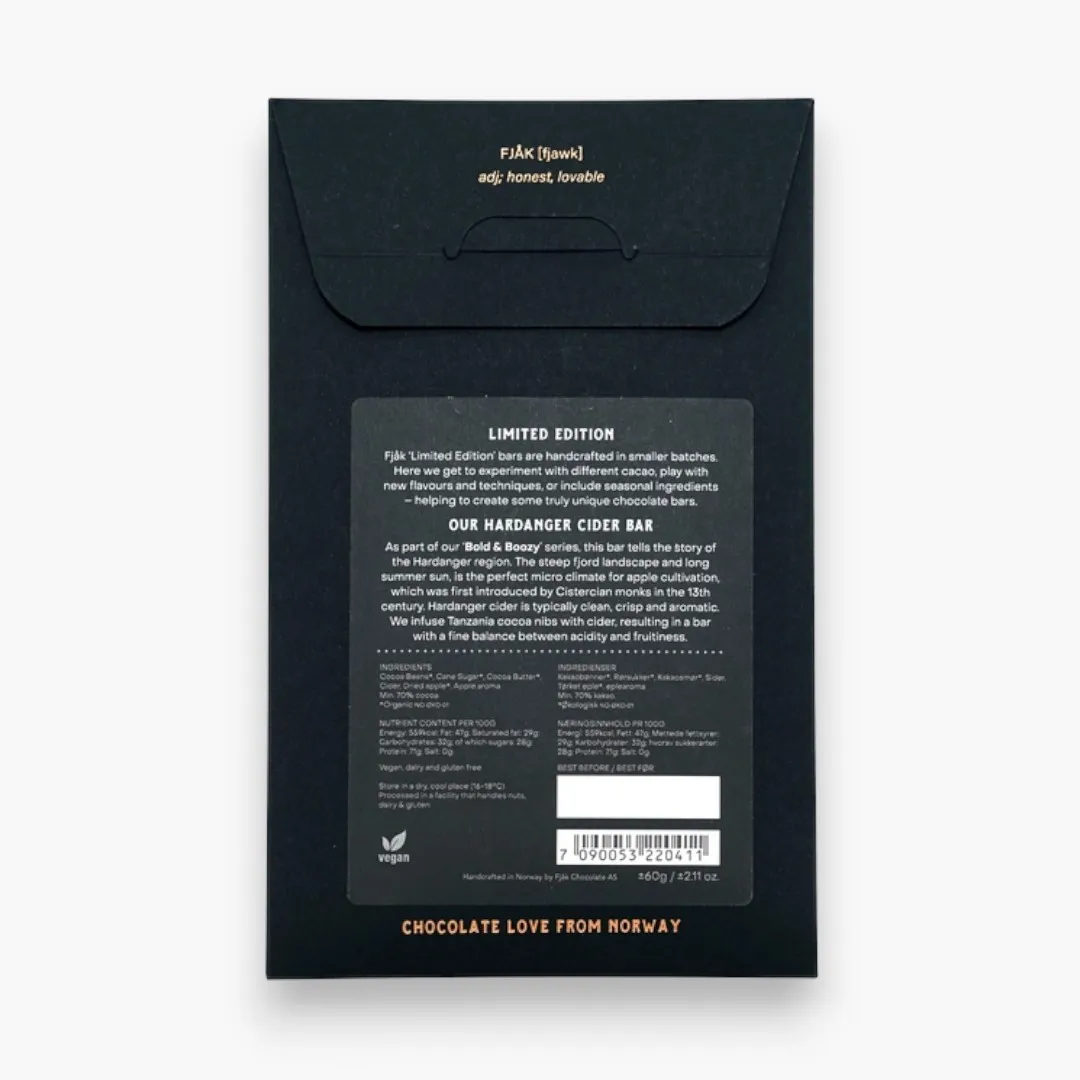 Fjåk Dark Chocolate Bar Cider 70%