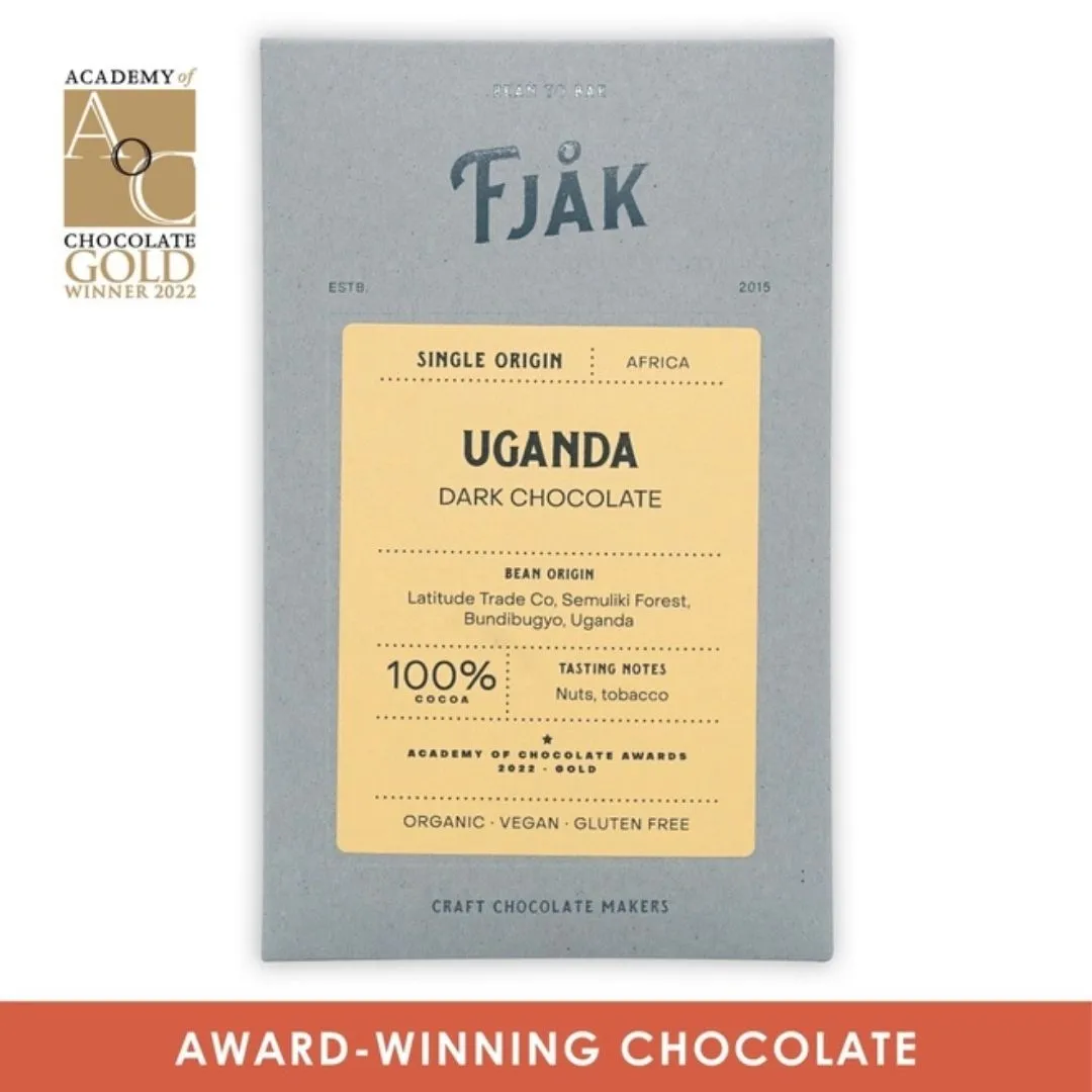 Fjåk Dark Chocolate Bar Uganda 100% (Organic)