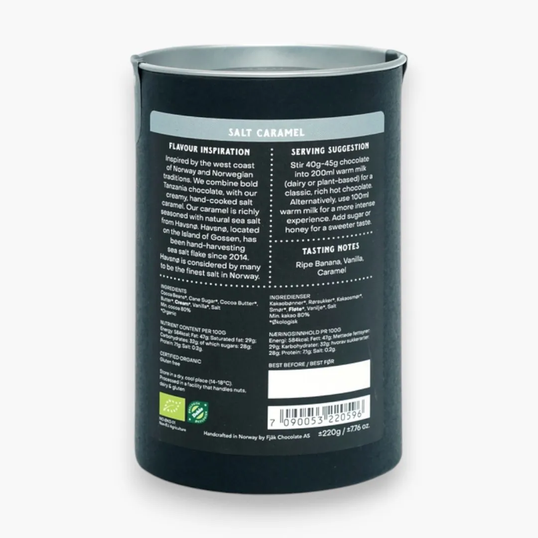 Fjak Drinking Chocolate Dark Salt Caramel 80% (Organic)