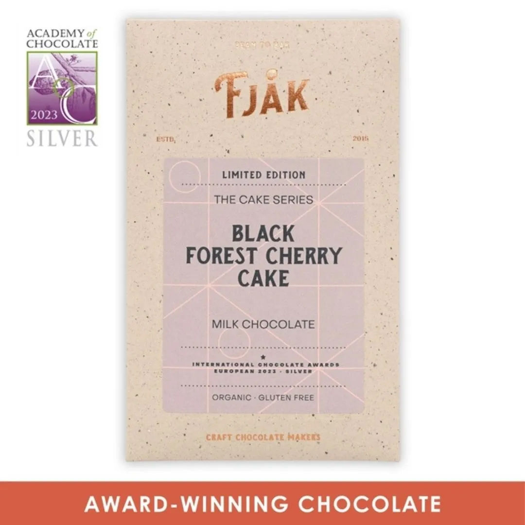 Fjåk Milk Chocolate Black Forest Cherry Cake 50% (Organic)