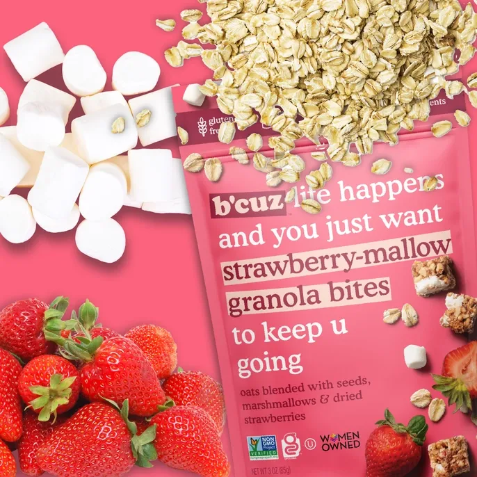 Strawberry Mallow Granola Bites 3oz. 12 Pack