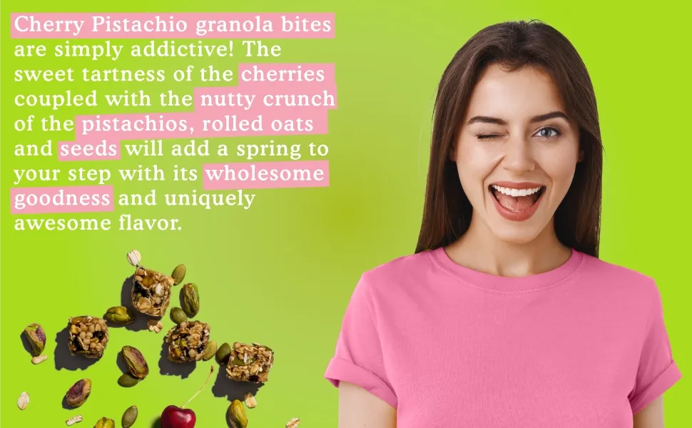 Cherry Pistachio Granola Bites 3oz. 12 Pack