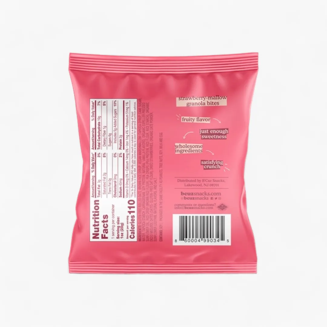 Strawberry Mallow Granola Bites 1oz. 24 Pack