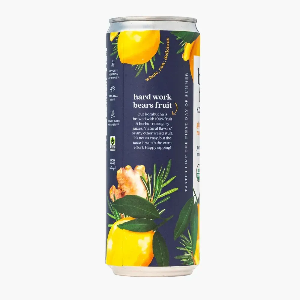 Ginger Lemon Rosemary Organic Fair Trade Kombucha