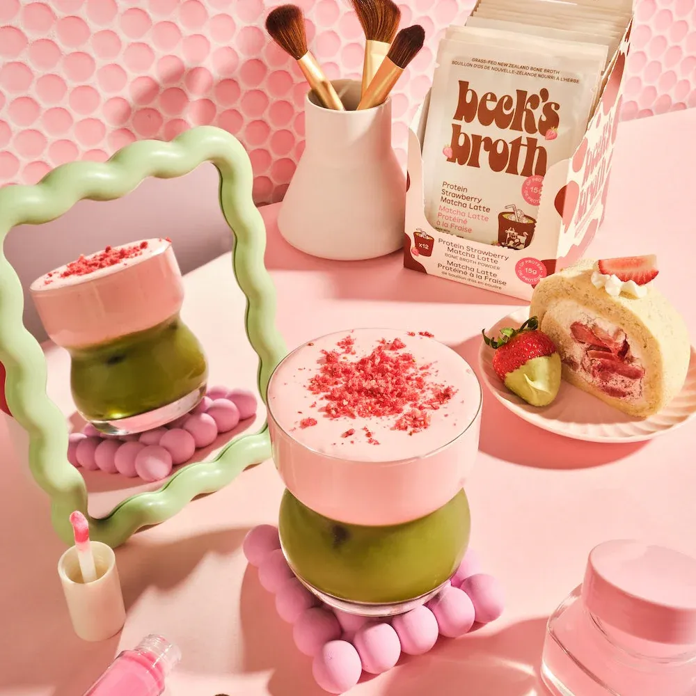 Bone Broth Protein Strawberry Matcha - 5 Pack Carton