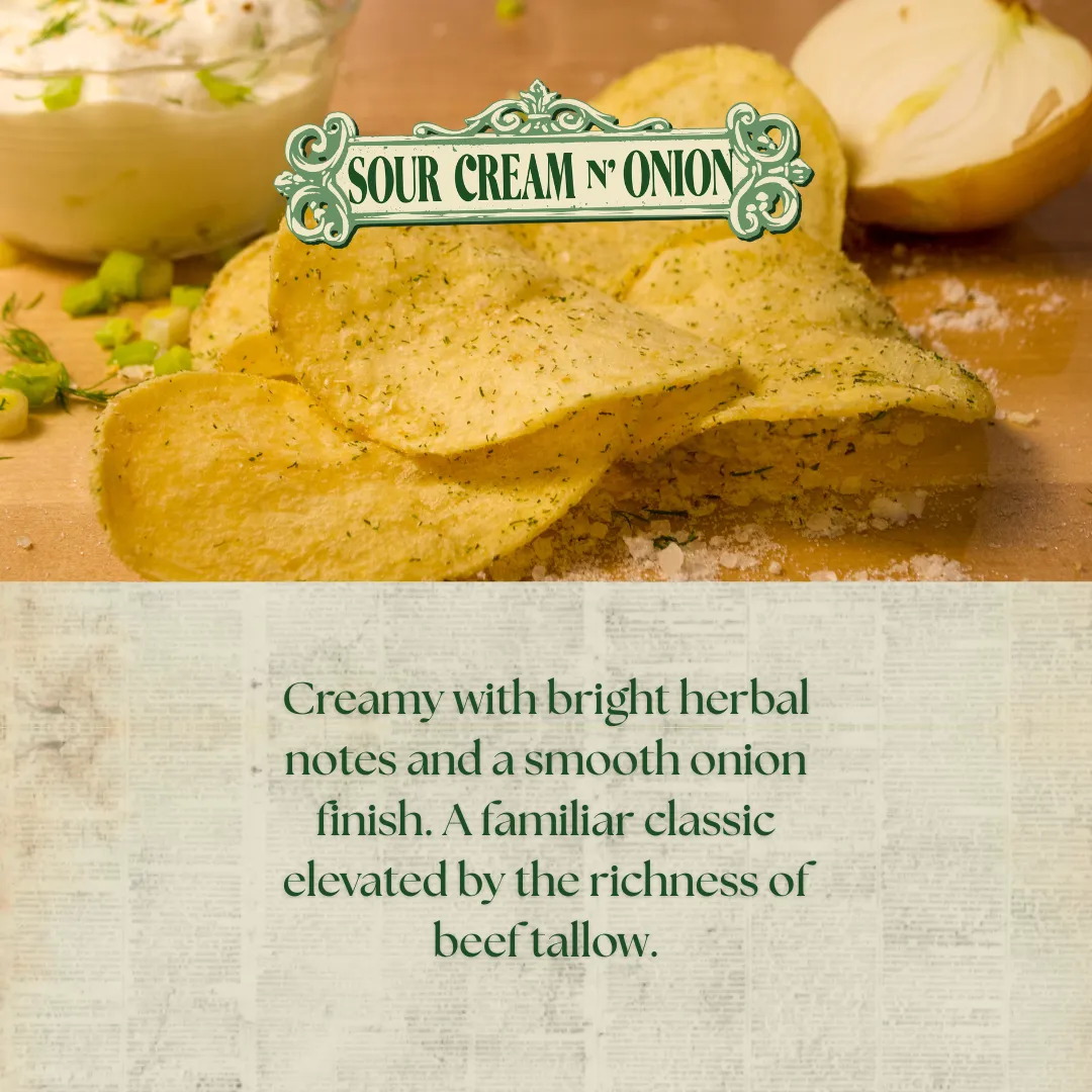 Beef Tallow Potato Chips - Sour Cream N' Onion 
