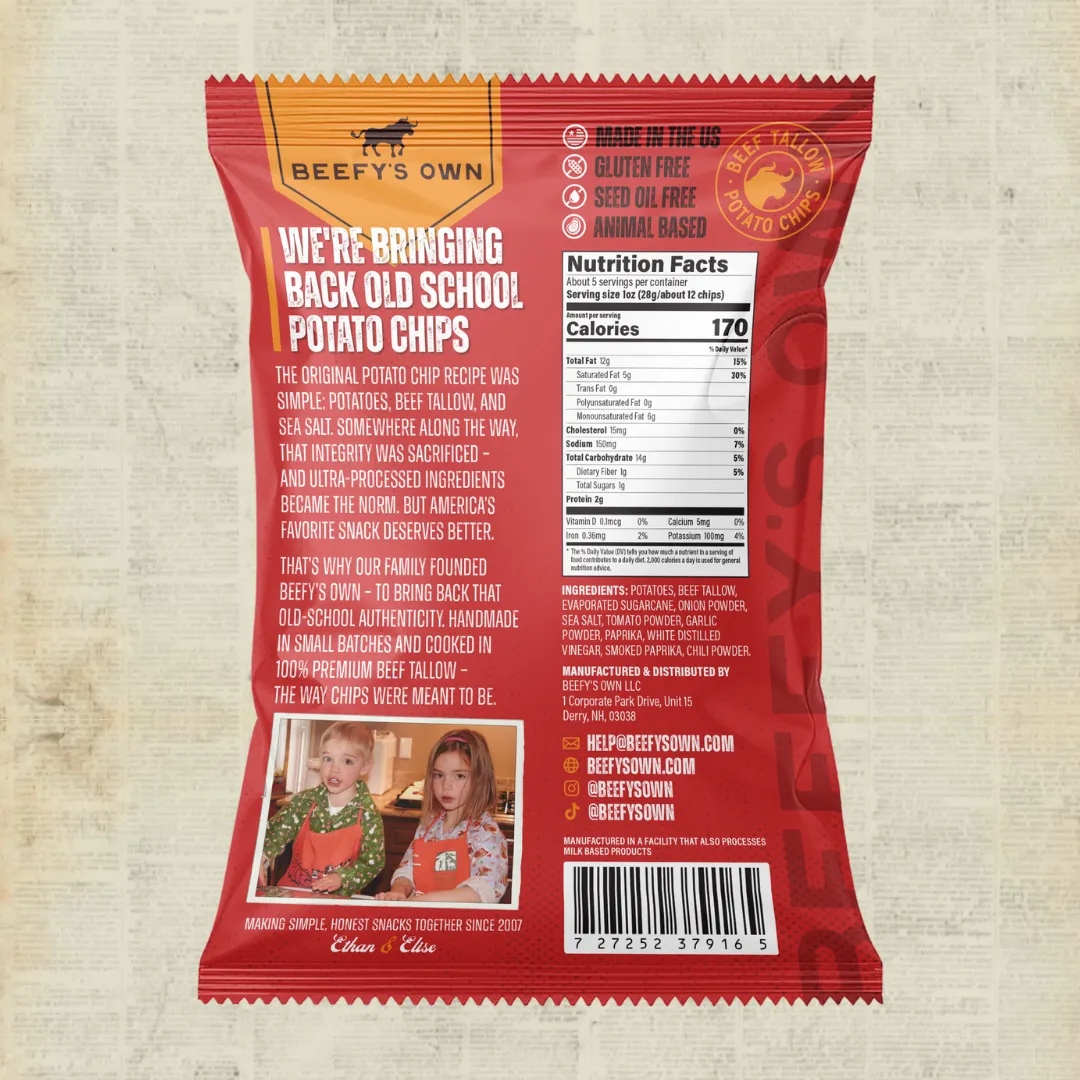 Beef Tallow Potato Chips - Barbecue