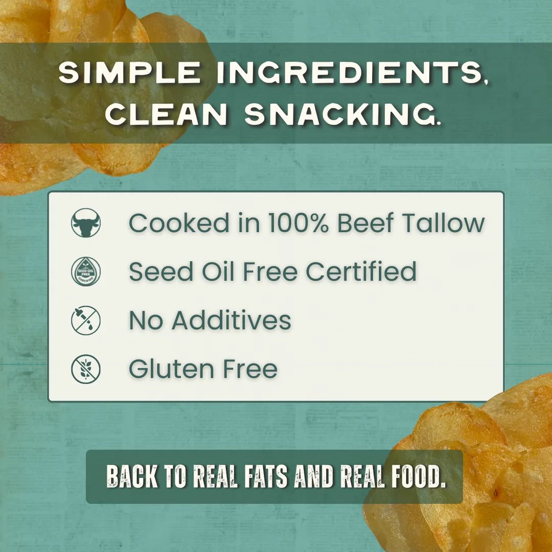 Beef Tallow Potato Chips - Salt N' Vinegar 