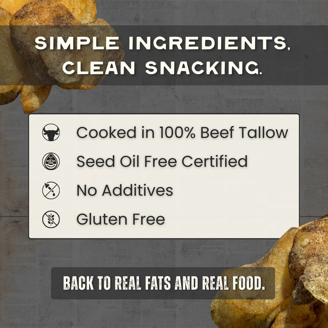 Beef Tallow Potato Chips - Salt N' Pepper 