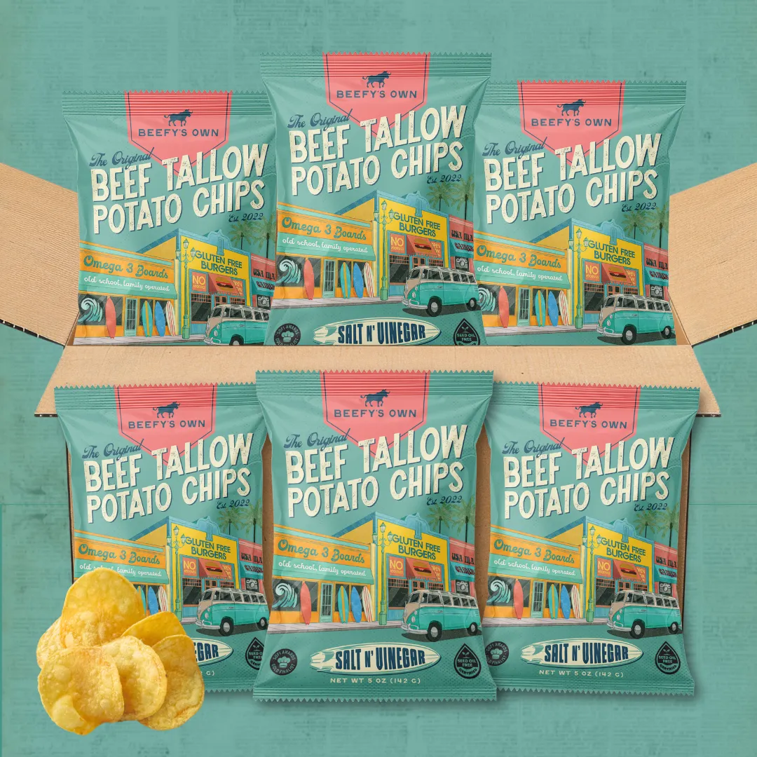 Beef Tallow Potato Chips - Salt N' Vinegar 