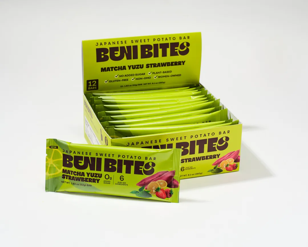 Benibites - Japanese Dried Sweet Potato Bar Matcha Yuzu Strawberry