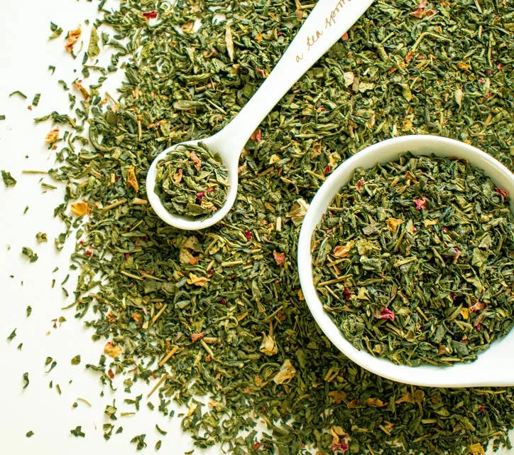 Jasmine Rose Green Tea - Organic Premium Loose Leaf  3.5 oz 
