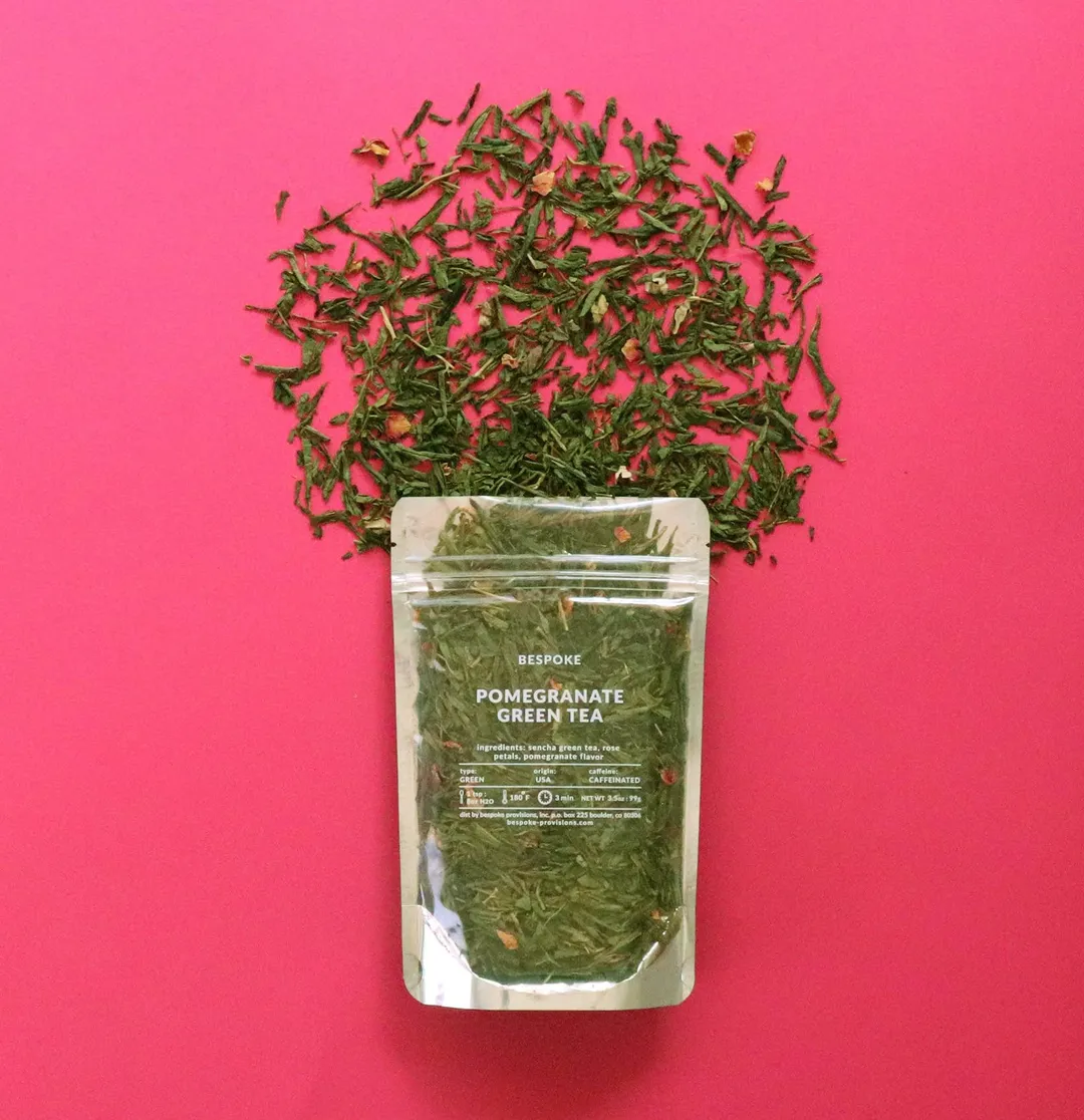 Pomegranate Green Tea - Premium Loose Leaf Tea - 3.5 oz 