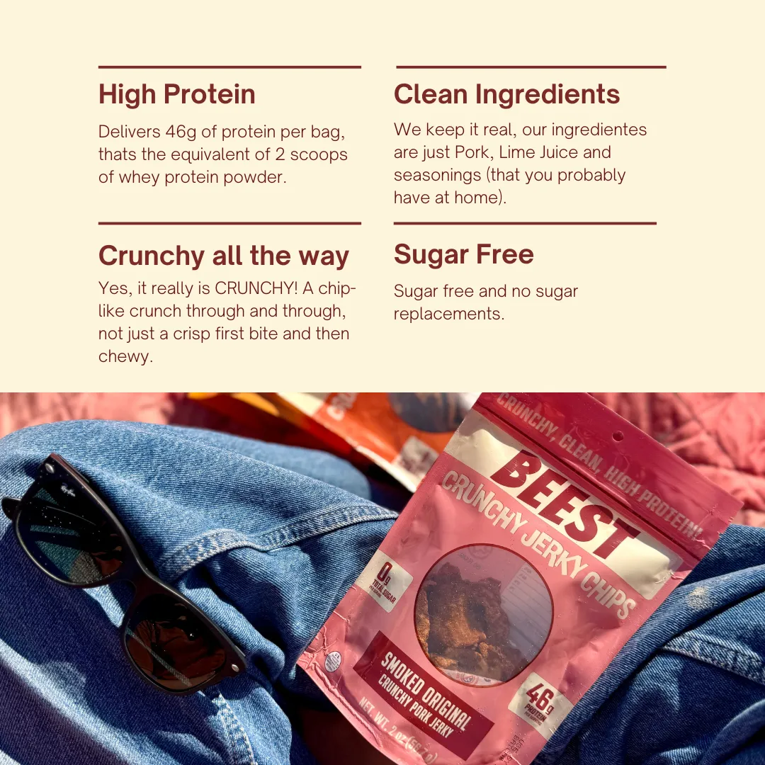 Crunchy Pork Jerky Chips – Smoked Original
