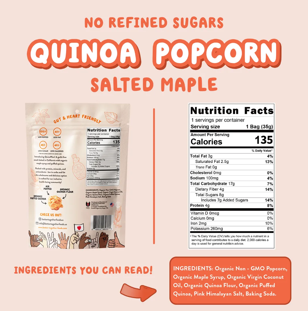 QuinoWow! Organic Quinoa Popcorn - Salted Maple