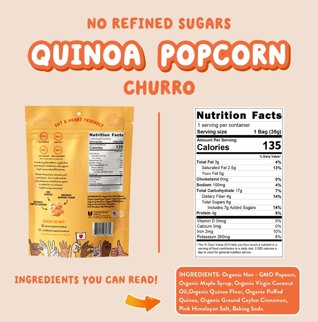 QuinoWow! Organic Quinoa Popcorn - Churro