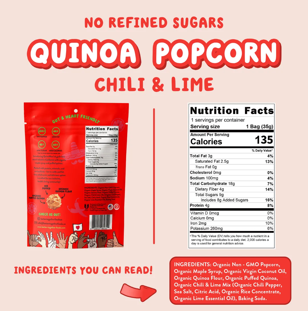 QuinoWow! Organic Quinoa Popcorn - Chili Lime