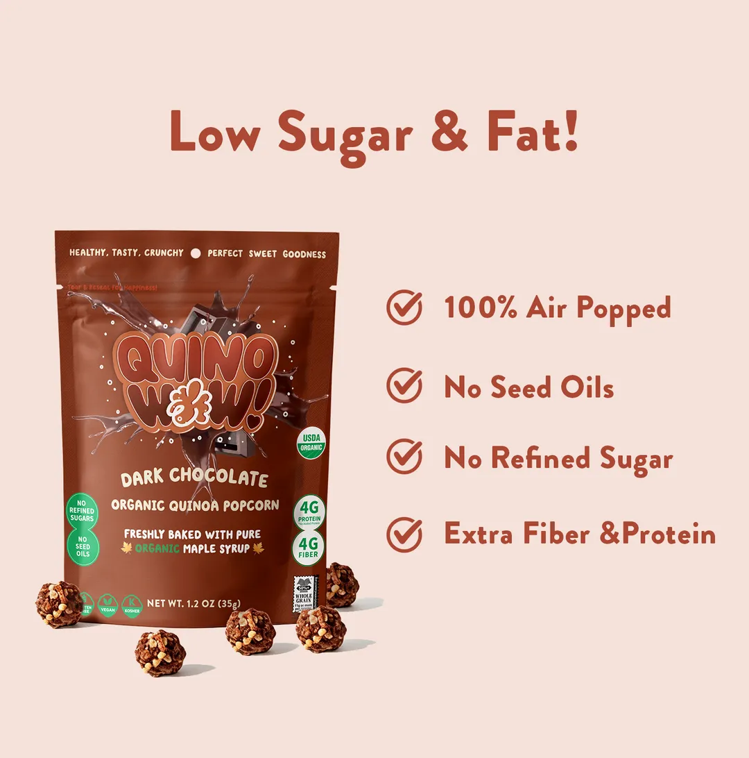 QuinoWow! Organic Quinoa Popcorn - Dark Chocolate