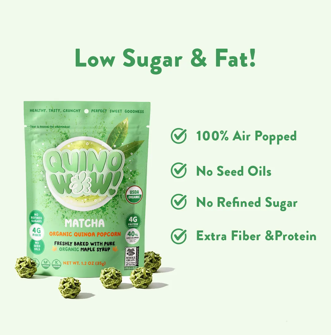 QuinoWow! Organic Quinoa Popcorn - Matcha