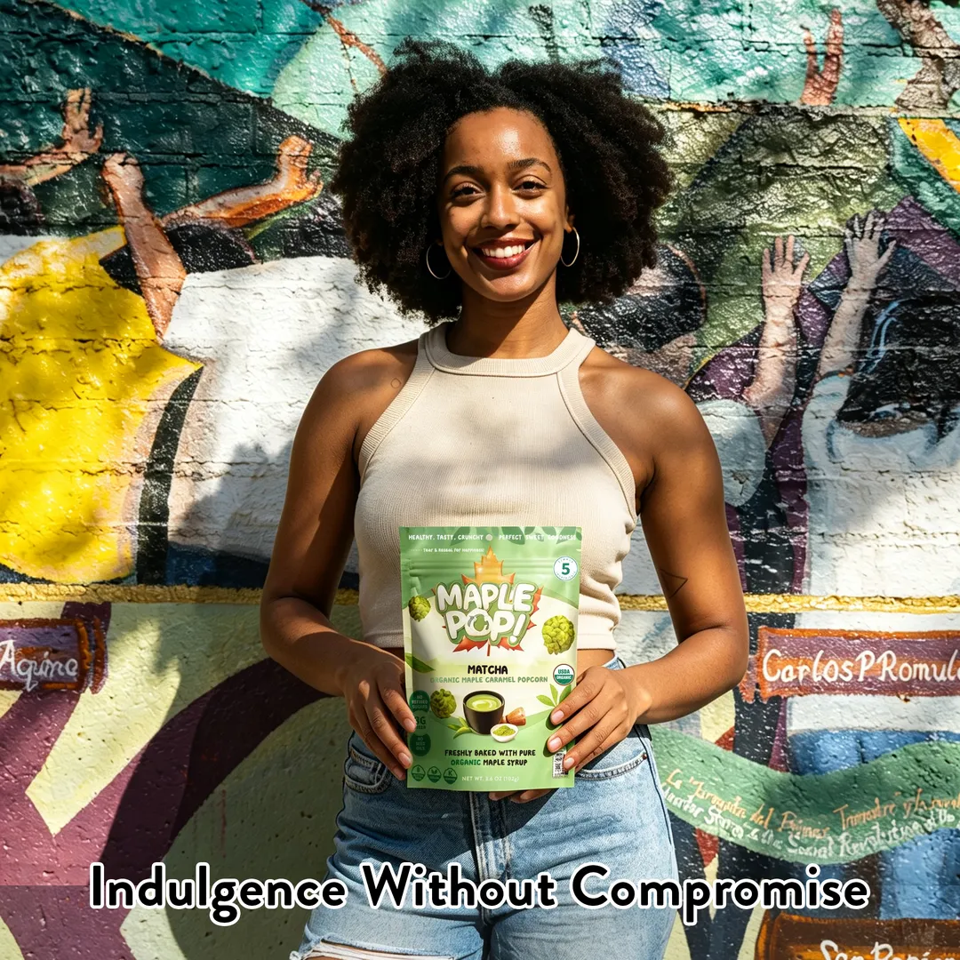 Maple Pop! Organic Maple Caramel Popcorn - Matcha