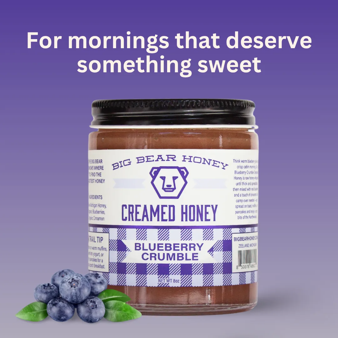 Blueberry Crumble Creamed Honey - 8 oz
