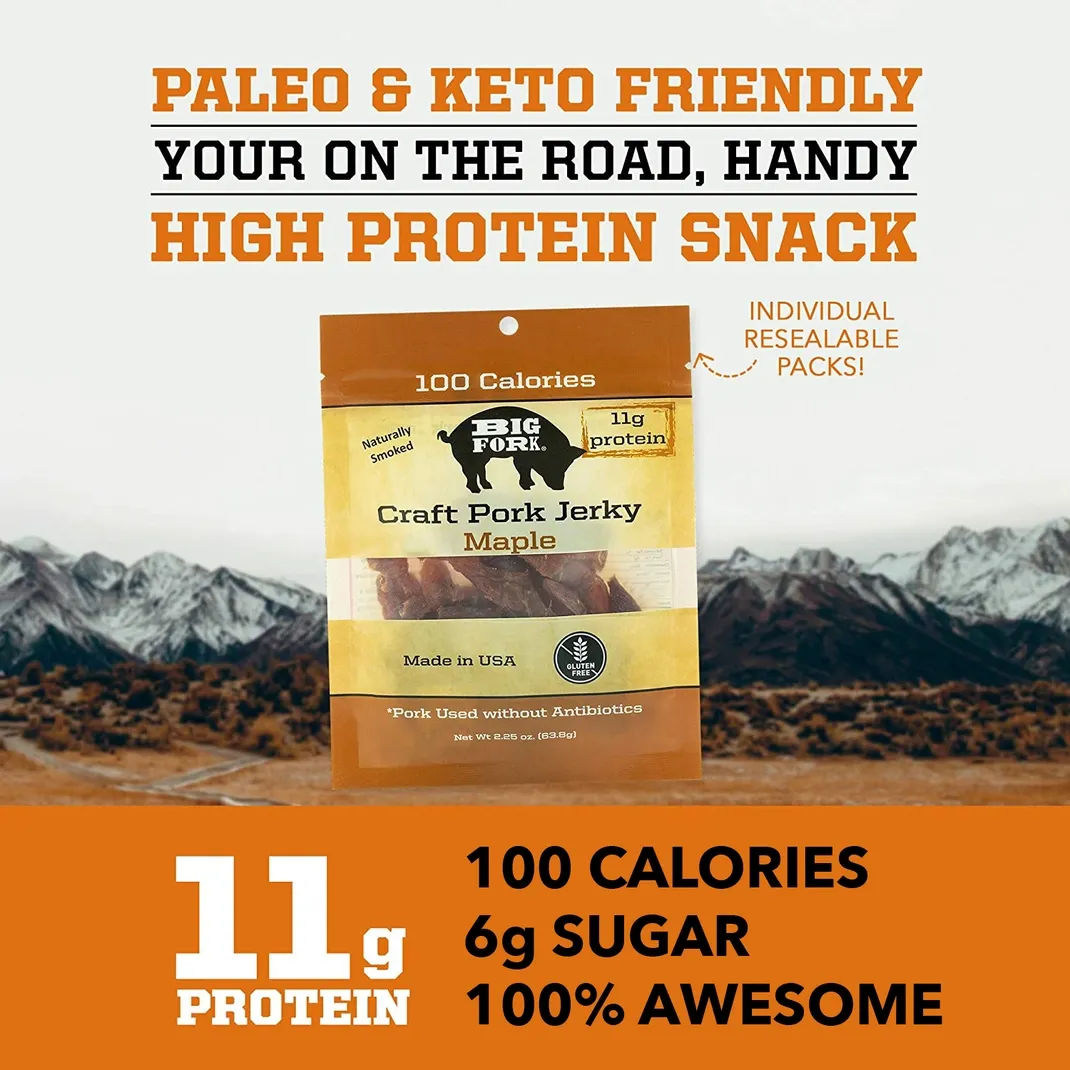 Craft Pork Jerky - Maple - 8 X 2.25 oz. Bags