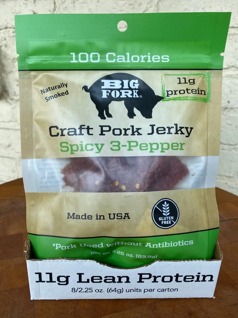 Craft Pork Jerky - Spicy 3 - Pepper - 8 X 2.25 oz. Bags