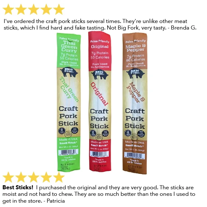 Craft Pork Snack Stick - Maple & Pepper - 20 Sticks