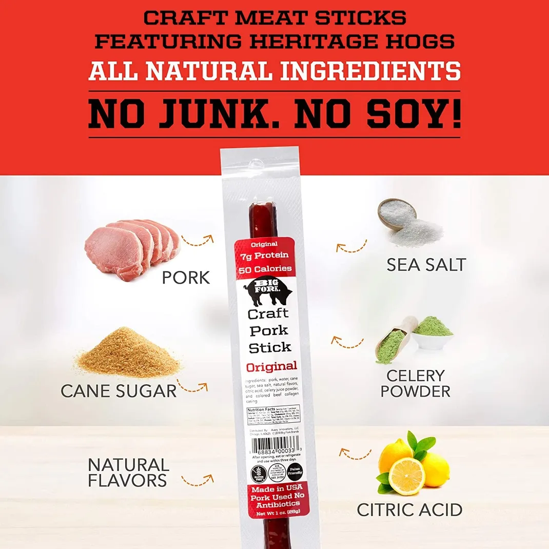 Craft Pork Snack Stick - Original - 20 Sticks