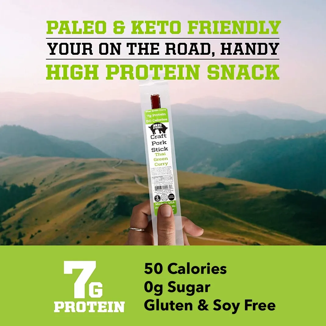 Craft Pork Snack Stick - Thai Green Curry - 20 Sticks