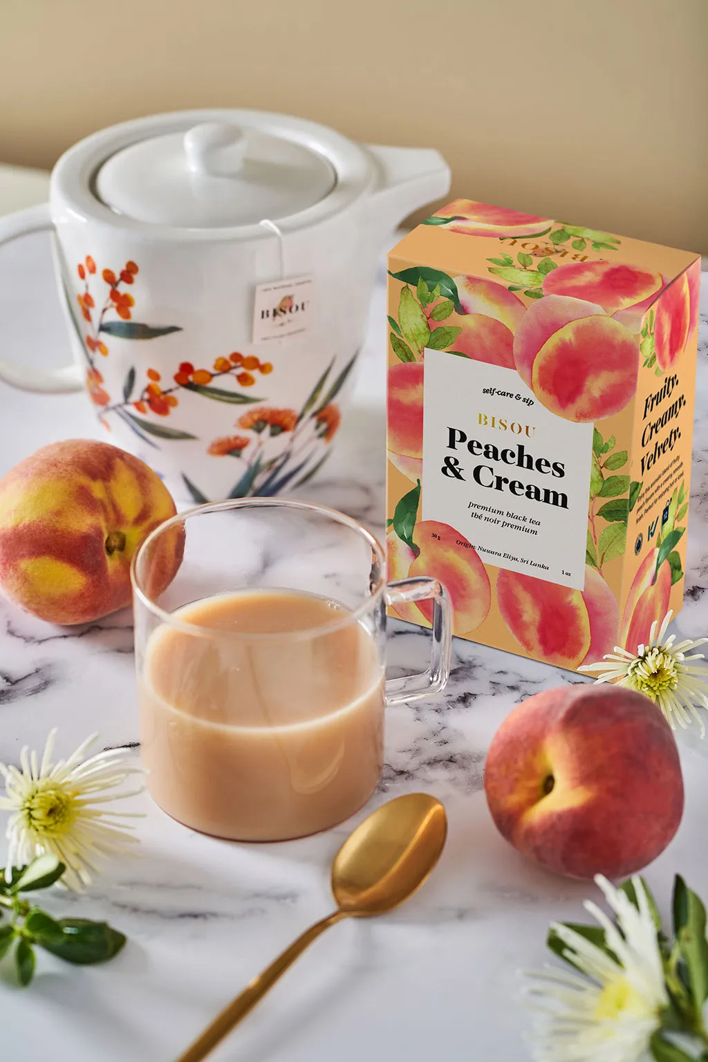 Organic Peaches & Cream - Black tea, 12 sachets