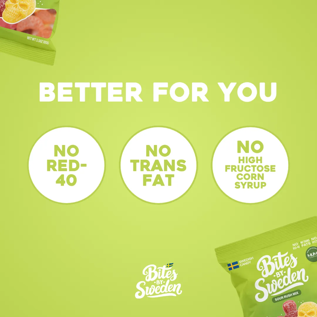 Swedish Candy Sour Rush Mix - Bites By Sweden 