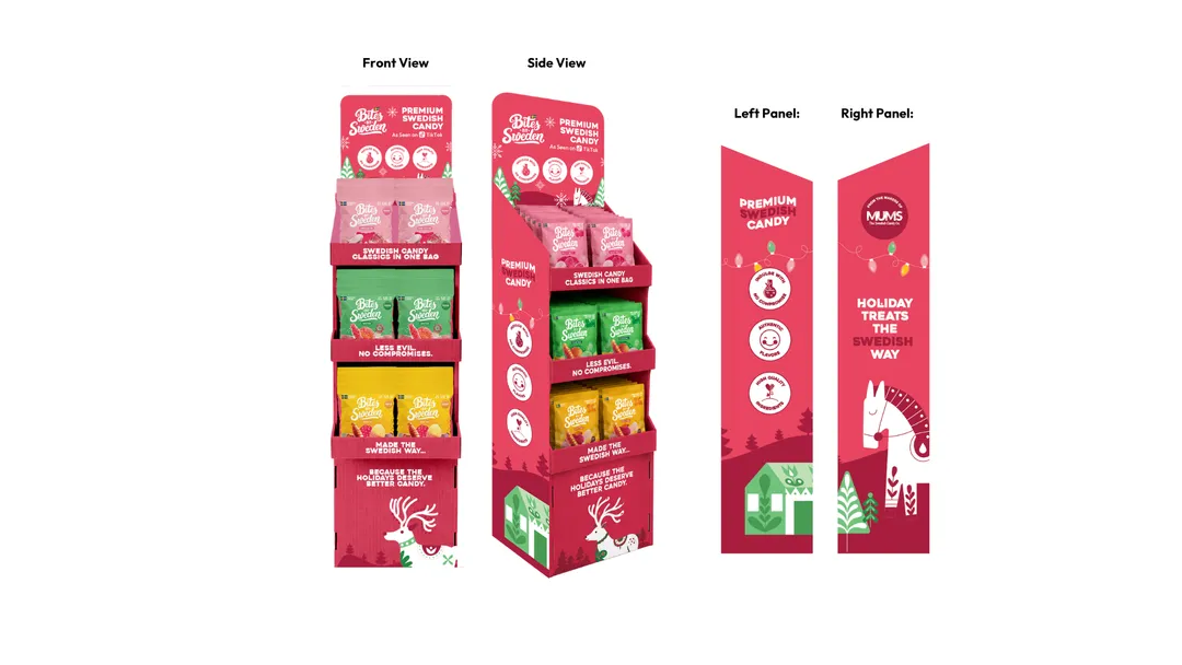 Holiday 3-Tier Floor Display - 72 count